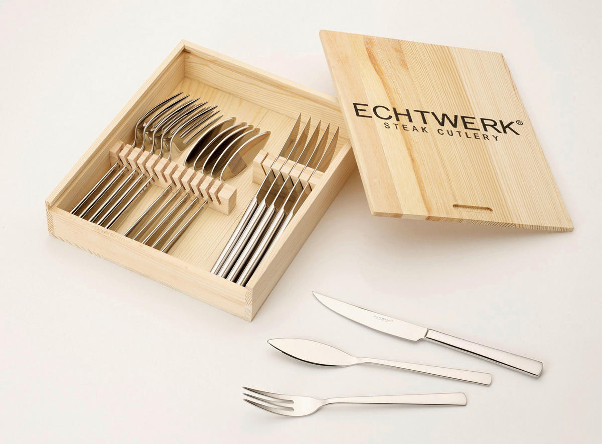 STEAKBESTECK 18-teilig  - Edelstahlfarben, MODERN, Metall - Echtwerk