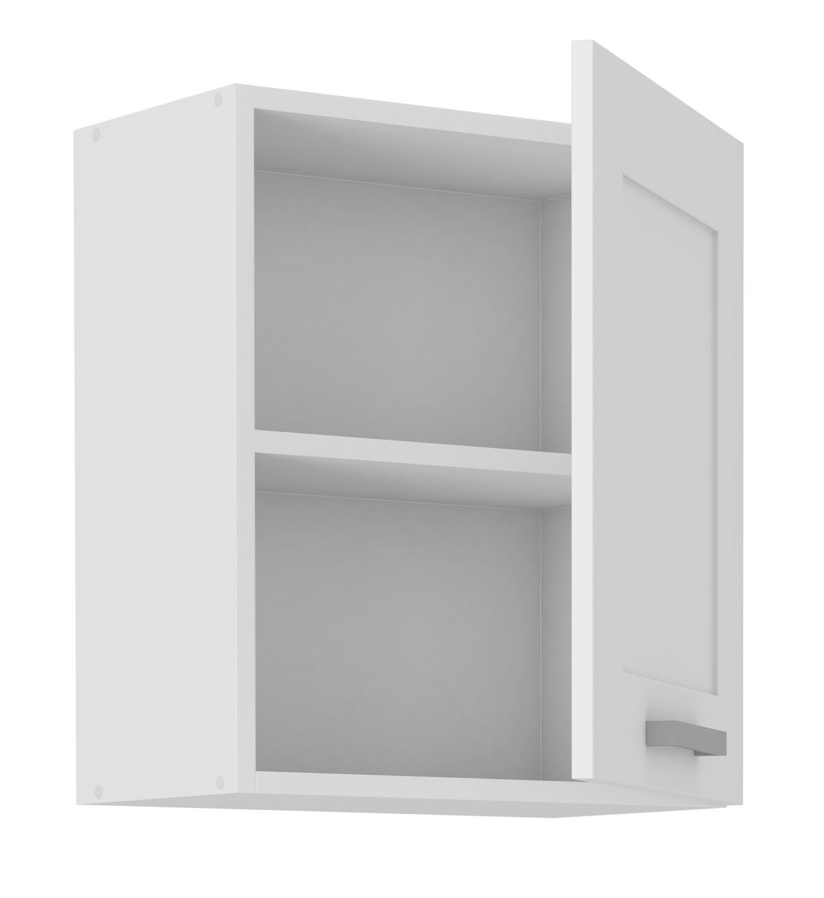 KÜCHENOBERSCHRANK 50/58/31 cm  in Weiß  - Silberfarben/Weiß, ROMANTIK / LANDHAUS, Holzwerkstoff/Metall (50/58/31cm) - MID.YOU
