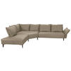 ECKSOFA in Echtleder Graubraun  - Graubraun/Schwarz, Design, Leder/Metall (272/340cm) - W.Schillig