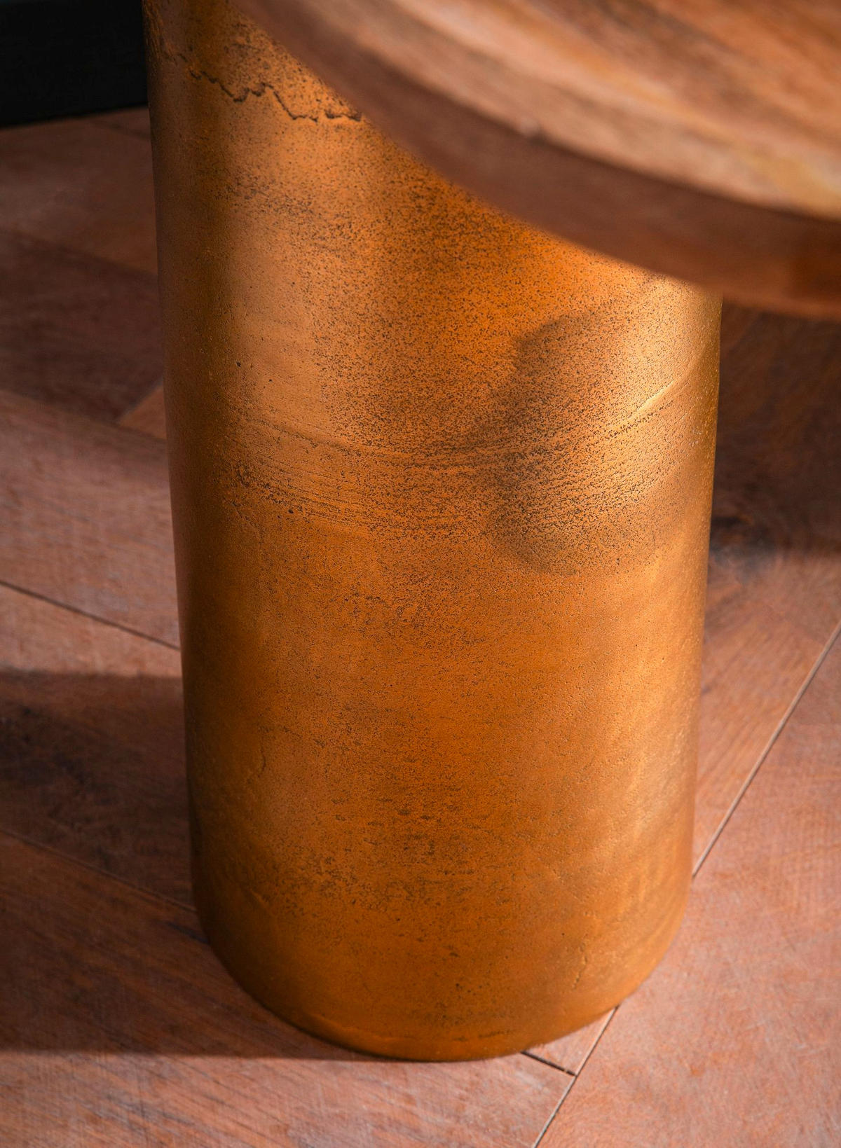 BEISTELLTISCH in Holz 50/30/52 cm  - Eichefarben/Goldfarben, Design, Holz/Metall (50/30/52cm) - Livetastic
