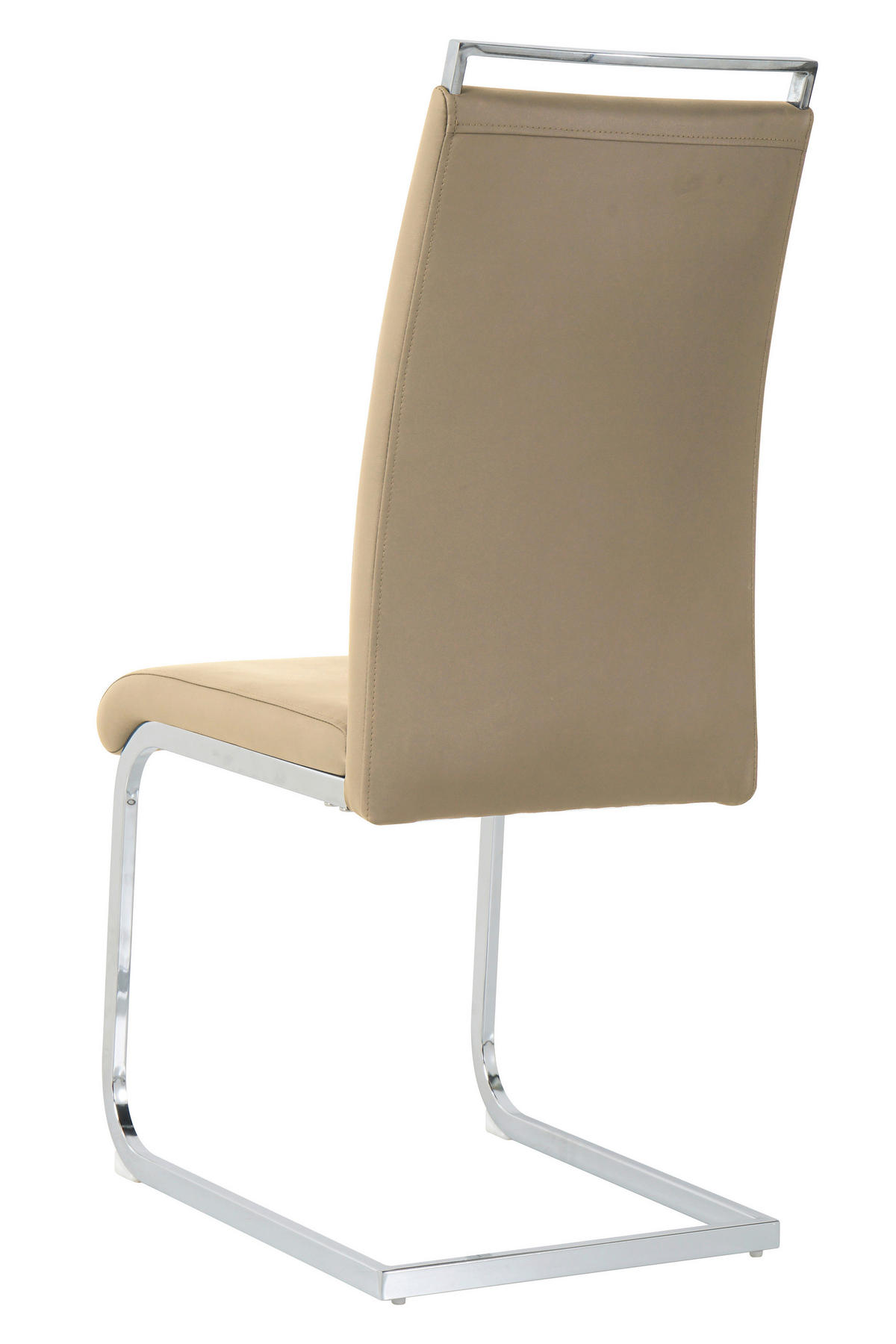 STUHL-SET 2 Stück  in Lederlook Kunststoff, Textil  - Taupe/Silberfarben, Design, Kunststoff/Textil (42/101/58cm) - Livetastic