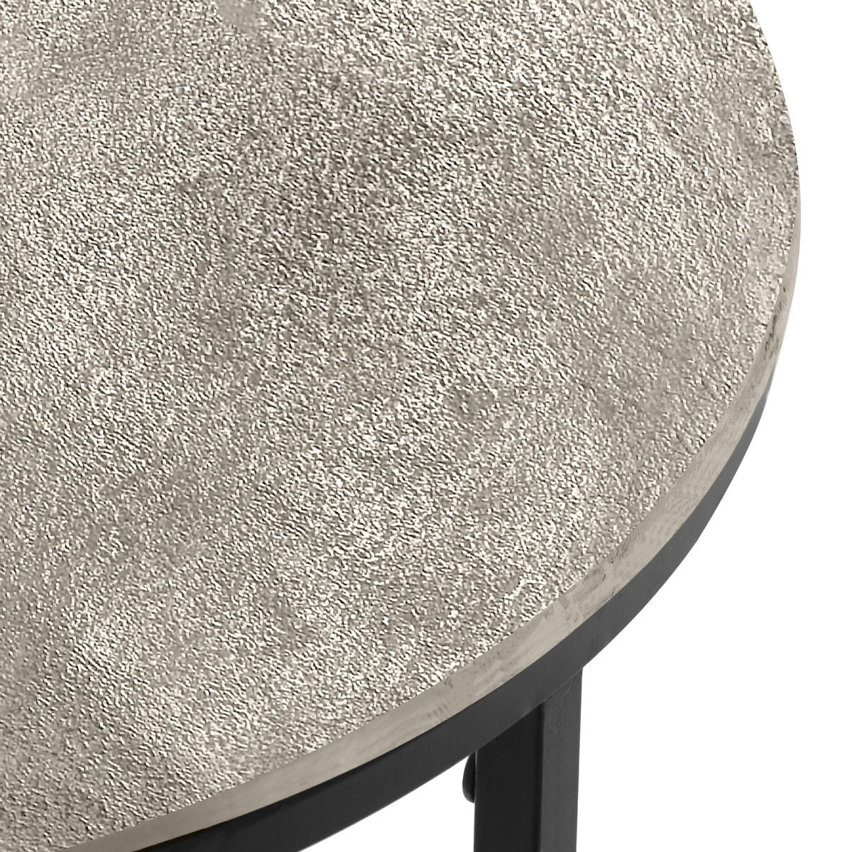 BEISTELLTISCH 41/41/61 cm Schwarz, Silberfarben rund  - Silberfarben/Schwarz, Design, Metall (41/41/61cm) - Bono
