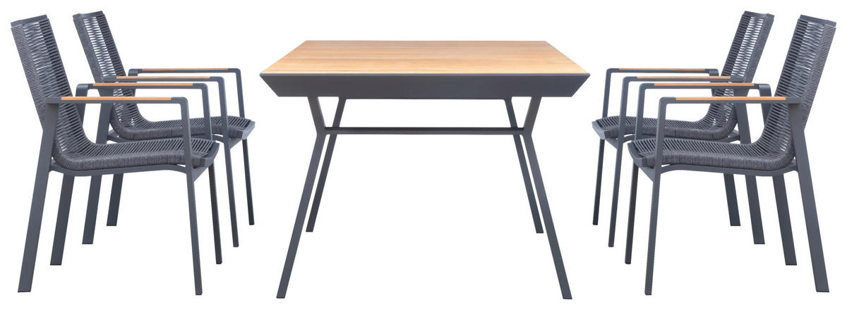 STOL VRTNI  antracit, boje tikovine  drvo, metal      - boje tikovine/antracit, Design, drvo/metal (200/100/75cm) - Amatio