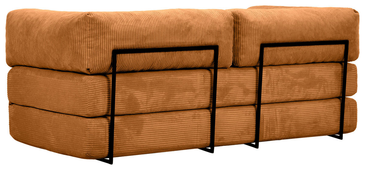 SCHLAFSOFA Cord Kupferfarben  - Kupferfarben, KONVENTIONELL, Textil/Metall (200/77/80cm) - Carryhome