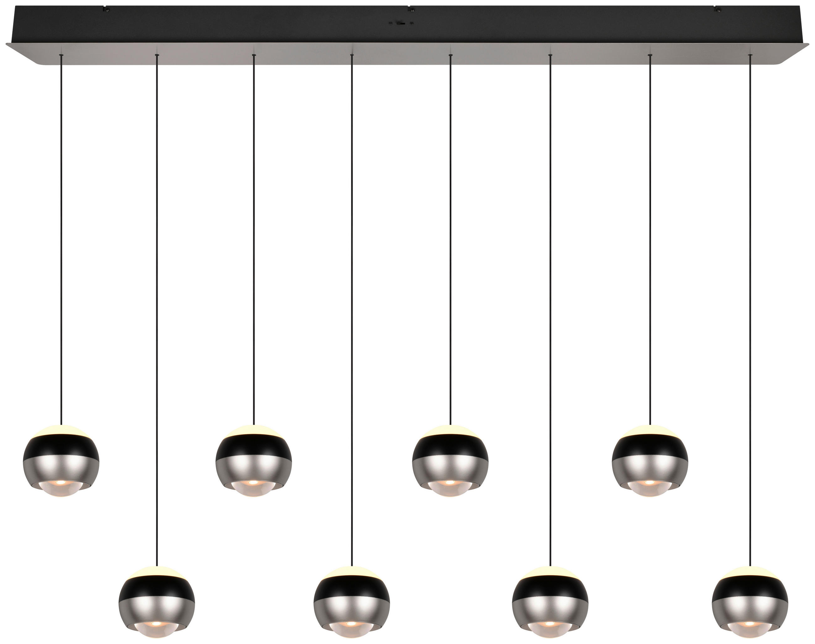 LED-HÄNGELEUCHTE 150/13/200 cm    - Schwarz/Nickelfarben, Design, Metall (150/13/200cm) - Trio Leuchten