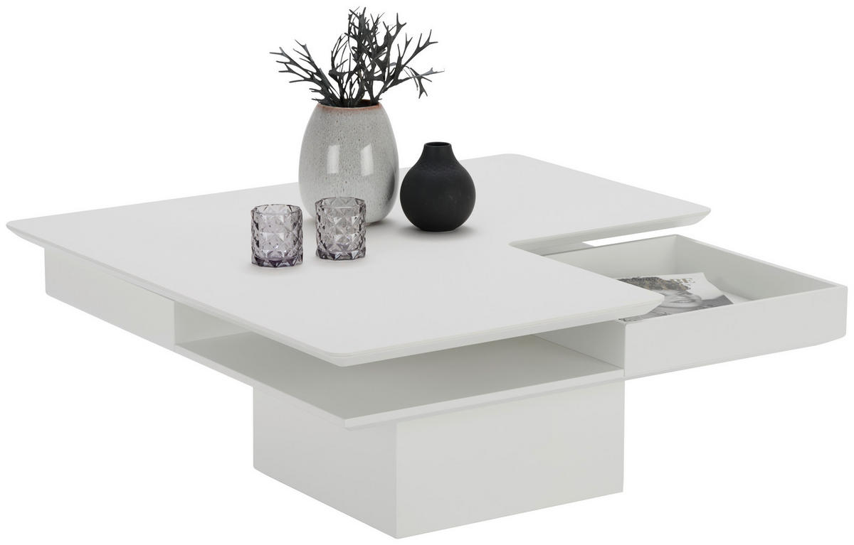 COUCHTISCH in Kunststoff, Holzwerkstoff 87/87/35 cm  - Weiß, Design, Holzwerkstoff/Kunststoff (87/87/35cm) - Bacher