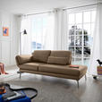 RÉCAMIERE in Echtleder Hellbraun  - Chromfarben/Hellbraun, Design, Leder/Metall (209/85-109/95-16cm) - Dieter Knoll