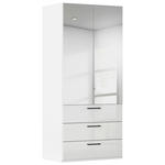 DREHTÜRENSCHRANK 101/223/61 cm,  in Weiß, Weiß Hochglanz, 2-türig  - Chromfarben/Weiß Hochglanz, Basics, Glas/Holzwerkstoff (101/223/61cm) - Novel
