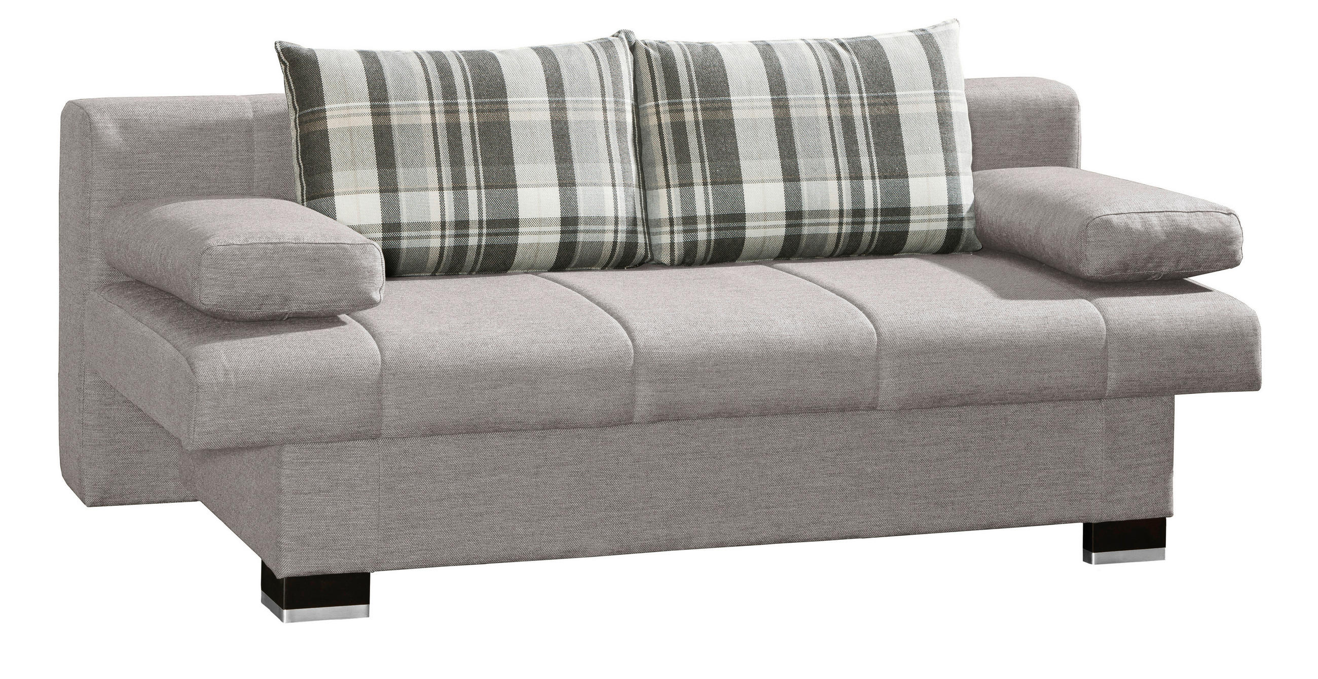 SCHLAFSOFA Helen  mit Stoffauswahl, Schlafen auf Sitzhöhe, Rücken echt Hellgrau  - Wengefarben/Hellgrau, KONVENTIONELL, Holz/Textil (200/80/94cm) - Novel