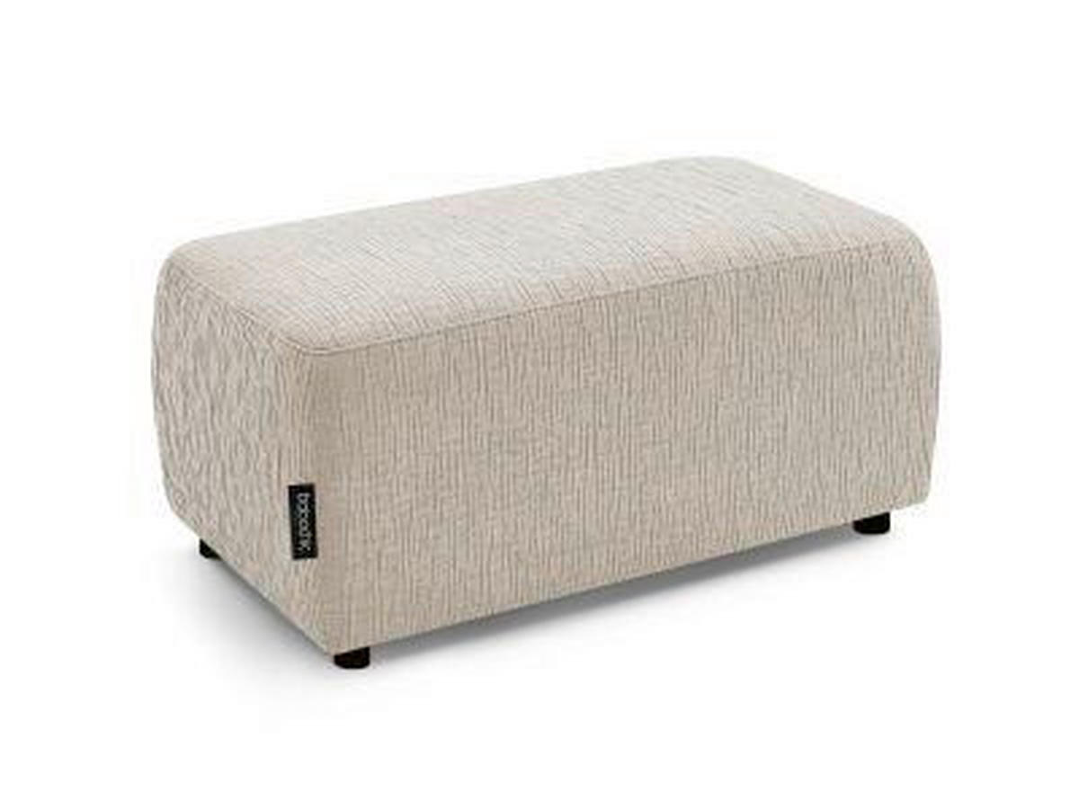 HOCKER ATILLA Struktur Beige  - Beige/Schwarz, MODERN, Kunststoff/Textil (92/44/48cm)