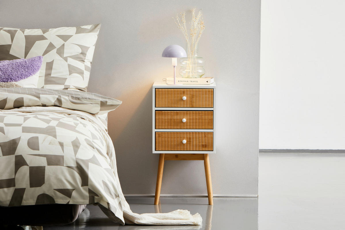 NACHTSCHRANK 40/76/40 cm Kiefer massiv  - Weiß/Naturfarben, Design, Naturmaterialien/Holz (40/76/40cm) - Xora