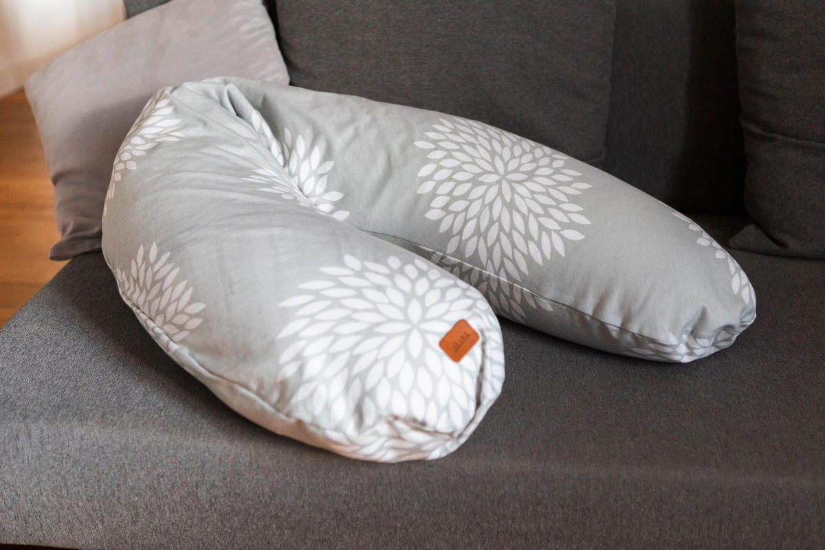 STILLKISSEN   - Hellgrau/Weiß, Basics, Textil (180/39/15cm) - Beaba