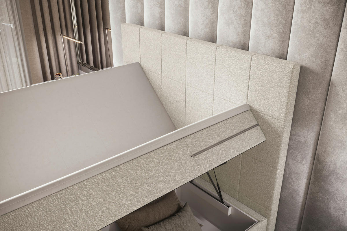BOXBETT 120/200 cm  in Beige  - Beige, KONVENTIONELL, Kunststoff/Textil (120/200cm) - Boxxx