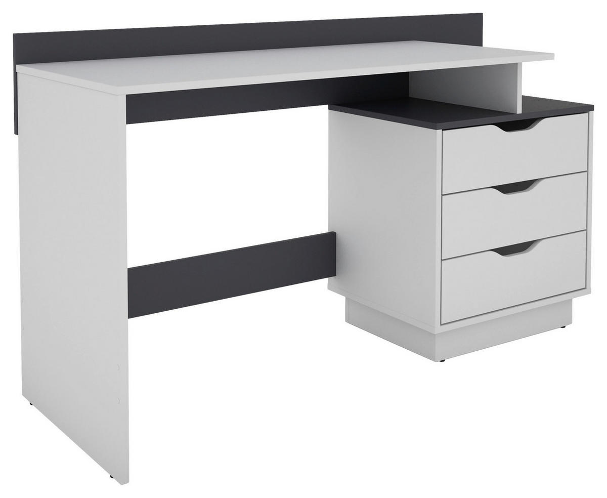SCHREIBTISCH 138/51,5/83,5 cm  in Anthrazit, Weiß  - Anthrazit/Weiß, MODERN, Holzwerkstoff (138/51,5/83,5cm) - MID.YOU