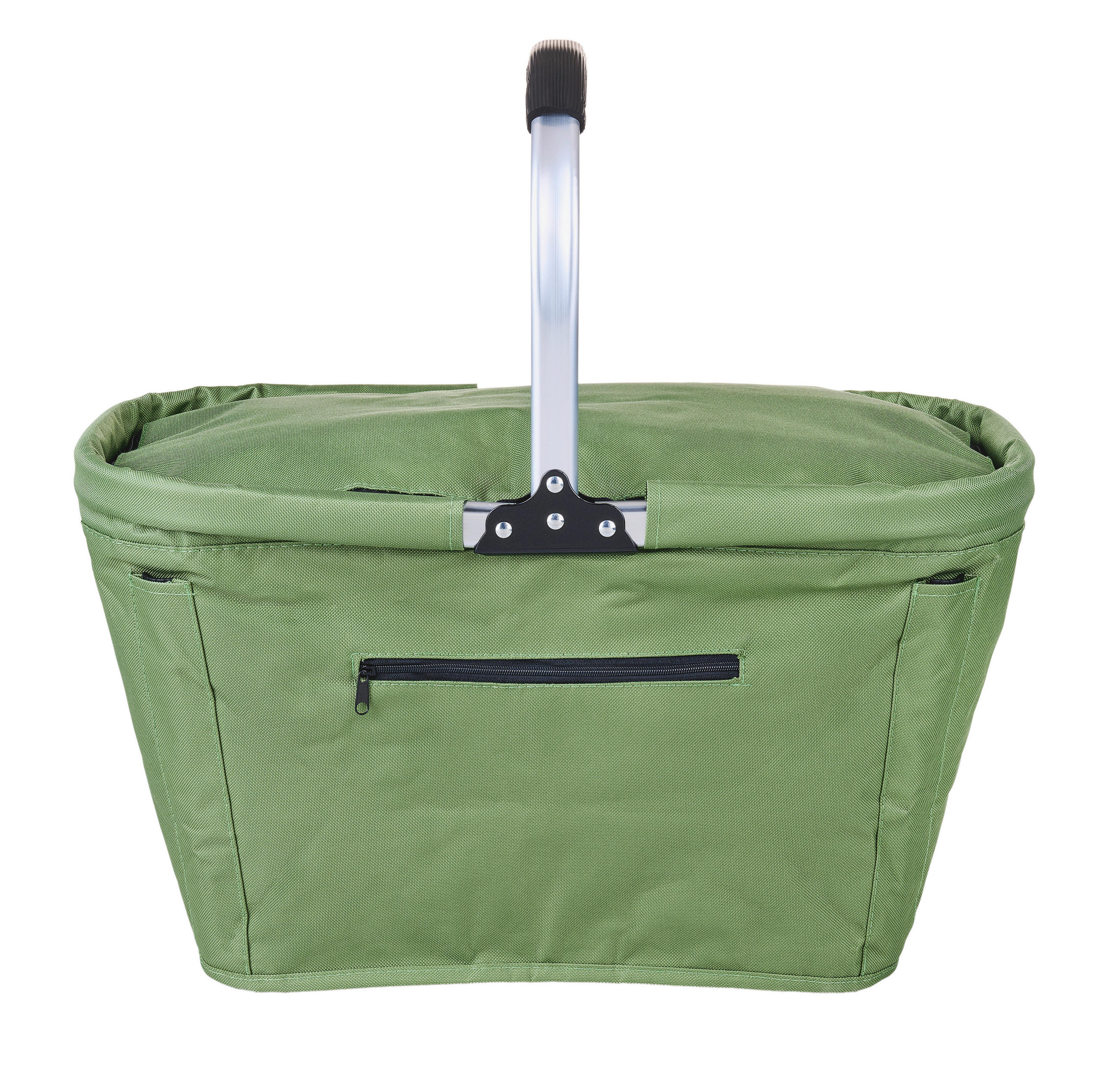 NÁKUPNÍ KOŠÍK zelená - zelená/barvy hliníku, Basics, kov/textil (50/27/27cm) - Boxxx