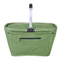 EINKAUFSKORB 50/27/27 cm  - Alufarben/Grün, Basics, Kunststoff/Textil (50/27/27cm) - Boxxx