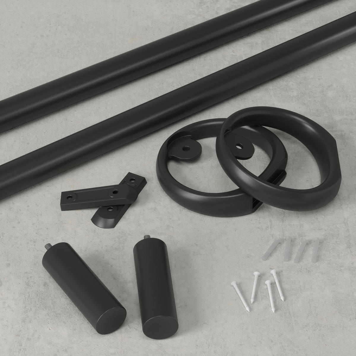 VORHANGSTANGE  320 cm  - Schwarz, KONVENTIONELL, Kunststoff/Metall (320cm) - Umbra