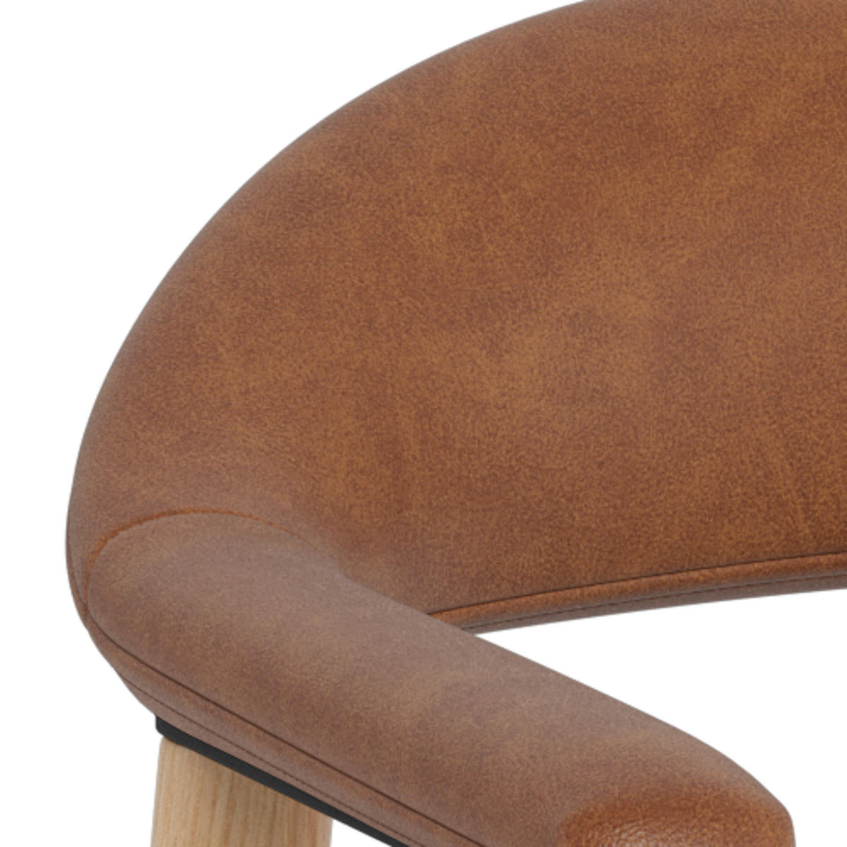 STOL MED ARMSTÖD   läderimitation  - cognacfärgad/ekfärgad, Trend, trä/plast (56/75,5/54cm) - MID.YOU