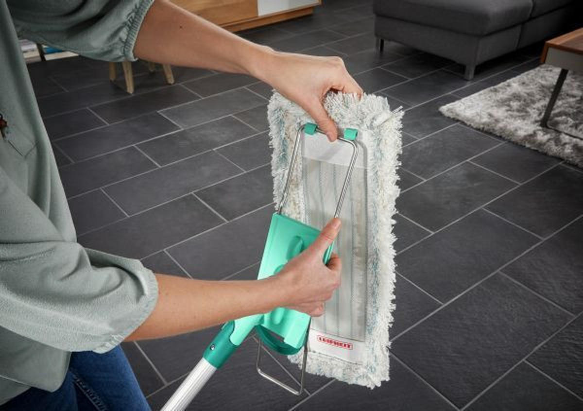 BODENWISCHER PROFI XL  - Weiß/Grün, Basics, Textil/Metall (177/16/6cm) - Leifheit