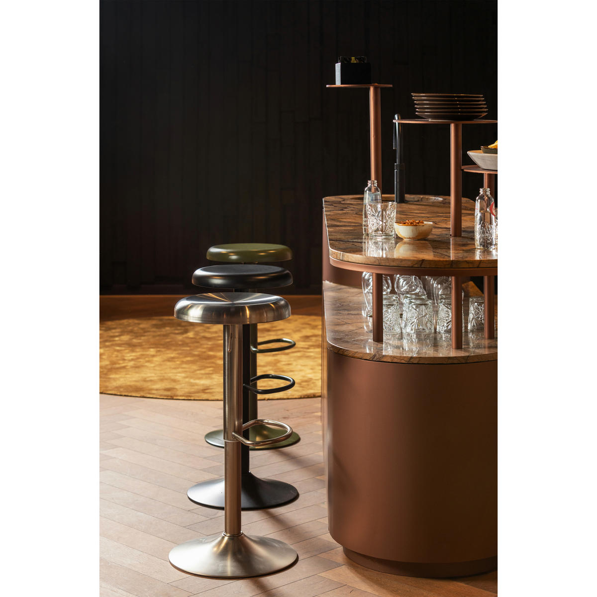 BARHOCKER Schwarz Aluminium mit Griff  - Schwarz, Design, Metall (39/81/39cm) - Livetastic