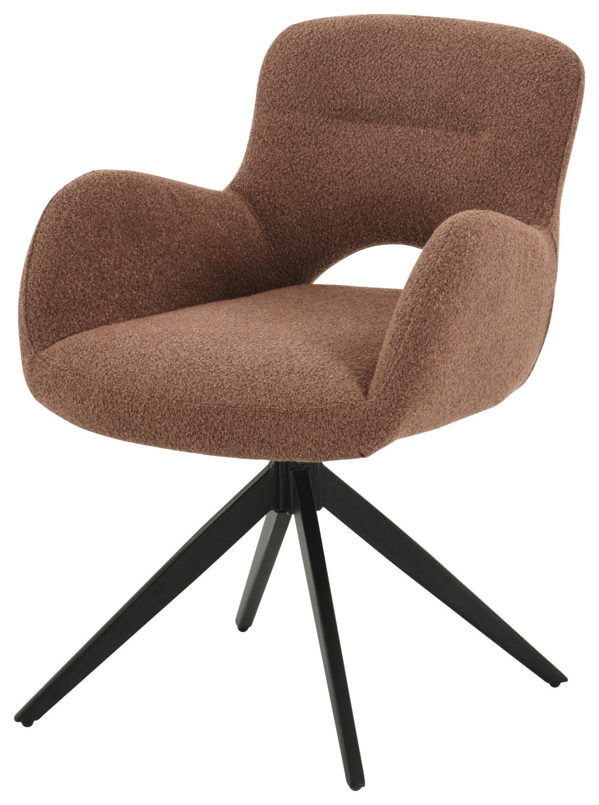 ARMLEHNSTUHL  in Eisen Bouclé  - Rostfarben/Schwarz, LIFESTYLE, Holz/Textil (63/83/61cm) - MID.YOU