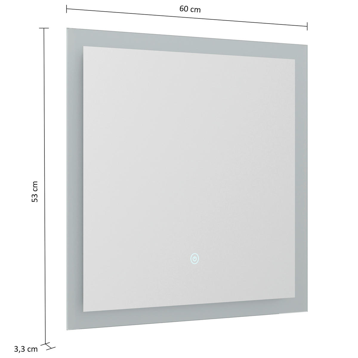 BADEZIMMERSPIEGEL 60/53/3,2 cm  - MODERN, Glas (60/53/3,2cm) - MID.YOU