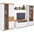 WOHNWAND Asteiche furniert Eichefarben, Weiß - Eichefarben/Silberfarben, KONVENTIONELL, Glas/Holz (320/184/50cm) - Venda WOHNWAND Asteiche furniert Eichefarben, Weiß - Eichefarben/Silberfarben, KONVENTIONELL, Glas/Holz (320/184/50cm) - Venda