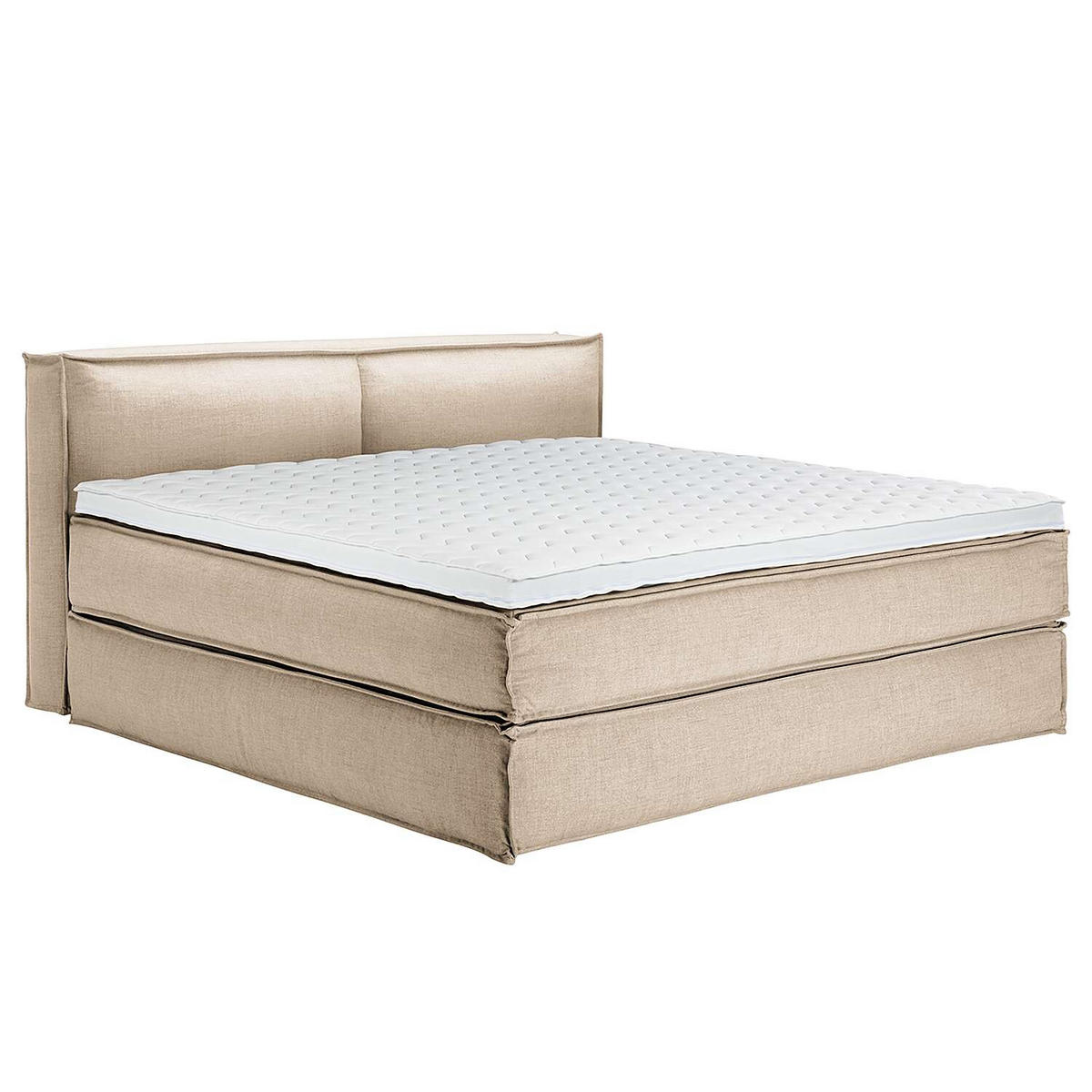 BOXSPRINGBETT 200/200 cm  in Beige  - Beige/Schwarz, Design, Textil (200/200cm) - home24