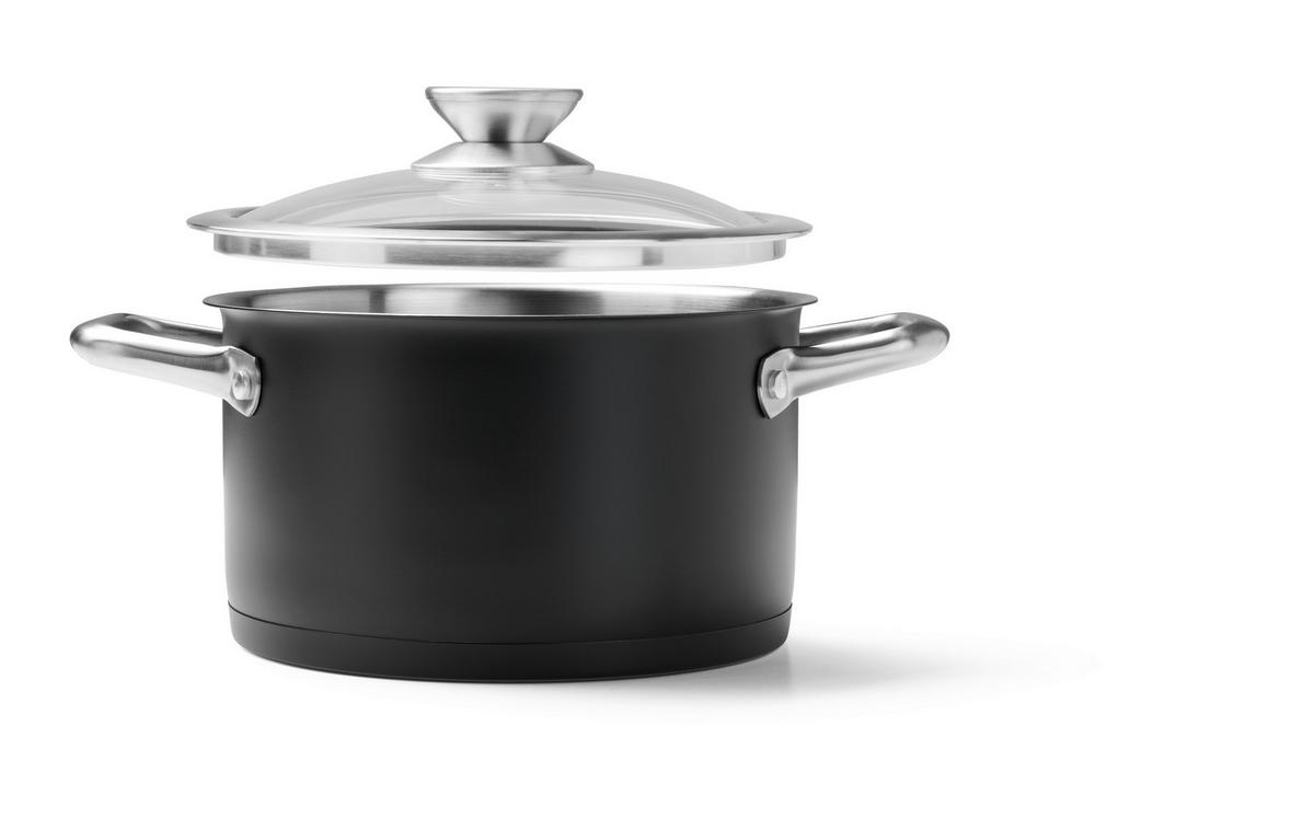 SET ŠERPI 4 dela  - prozirna/crna, Osnovno, staklo/metal - Homeware Profession.