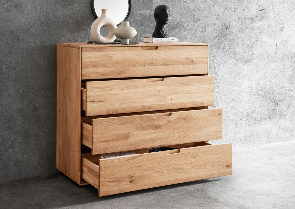 KOMMODE , 100/91/40 cm, 4 Schublade(n)  - Wildeiche, Design, Holz (100/91/40cm) - Livetastic