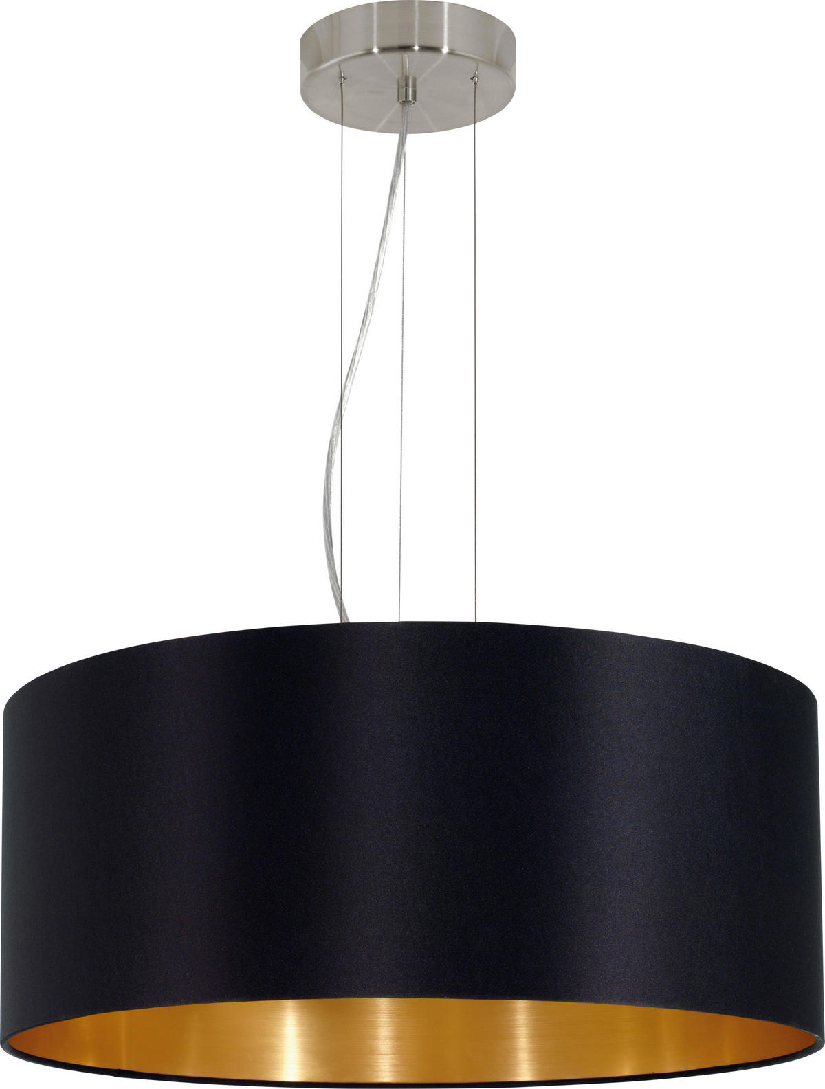 HÄNGELEUCHTE Maserlo   - Goldfarben/Schwarz, LIFESTYLE, Textil/Metall (53/110cm) - Novel