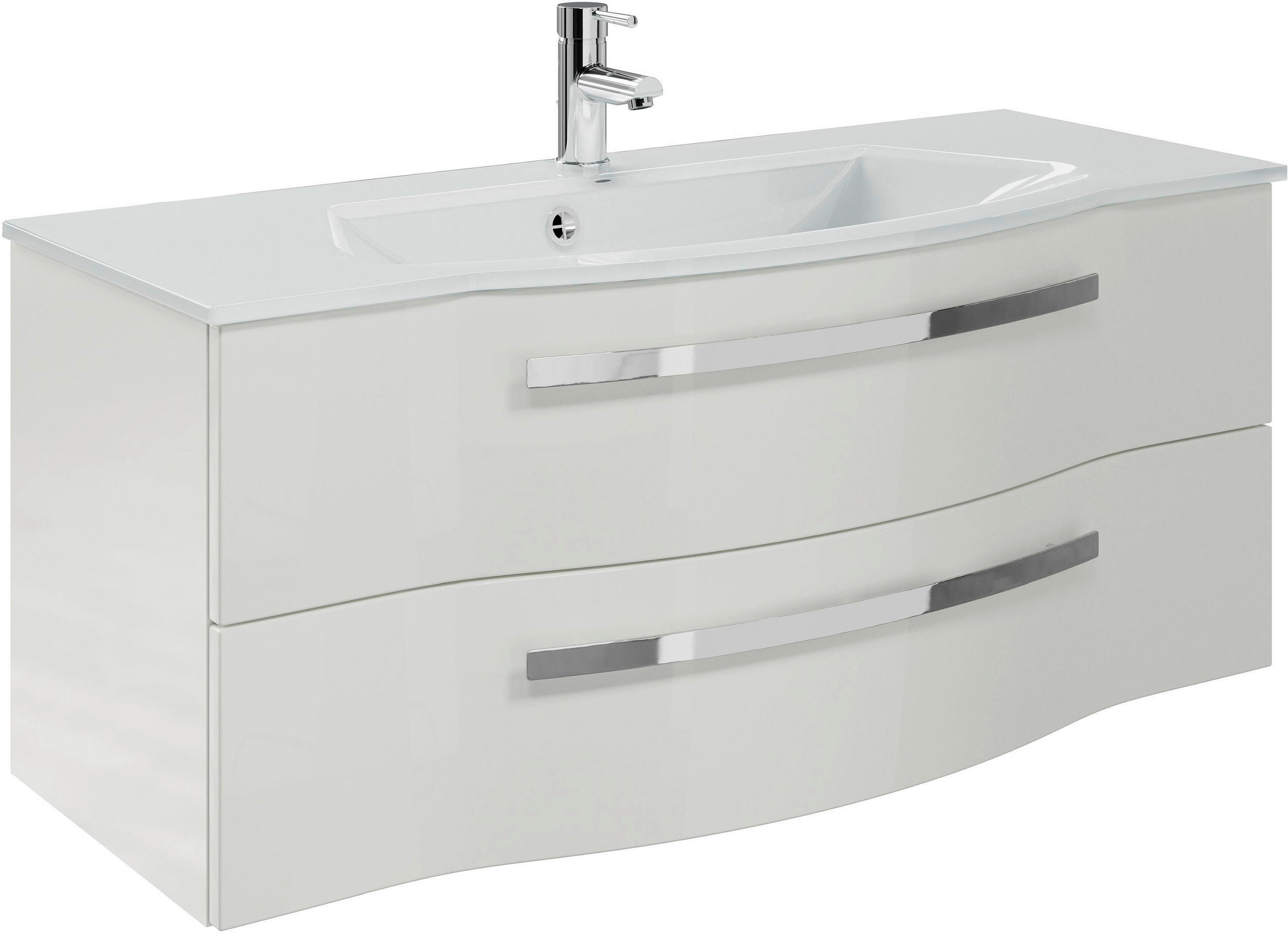 Sadena Waschtischunterschrank Weiß Hochglanz 115x48.2x48.1 cm