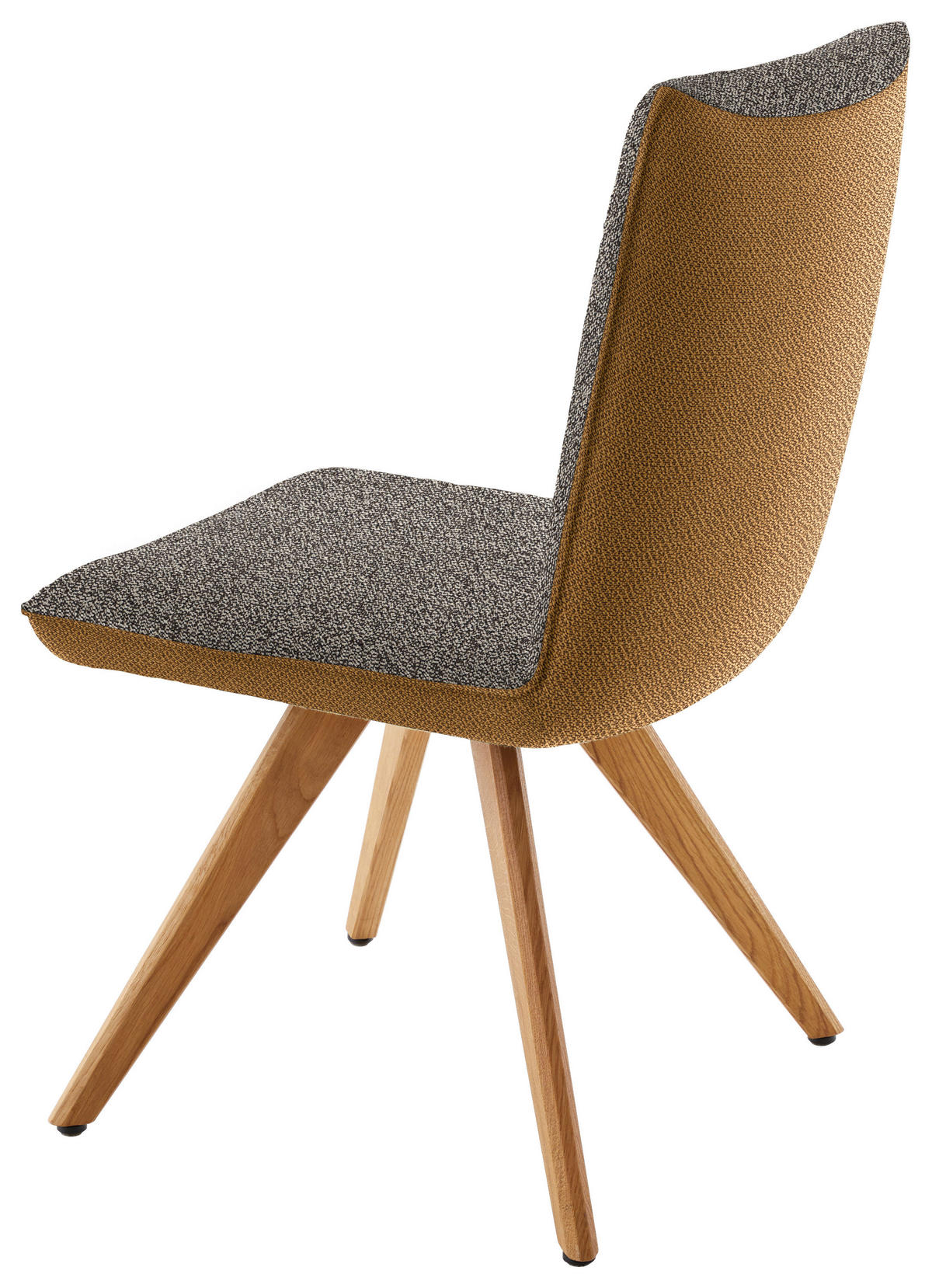 STUHL Flachgewebe  - Currygelb/Eichefarben, Design, Holz/Textil (48/91/63cm) - Koinor