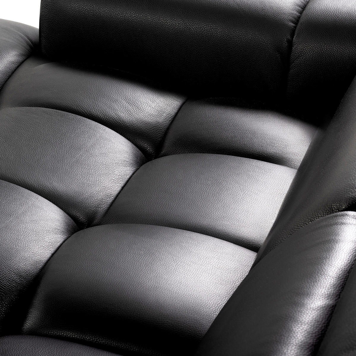 ECKSOFA AVEIRO Schwarz Echtleder Bettkasten, Kopfteilverstellung, Sitzvorzug  - Schwarz, Design, Leder/Kunststoff (177/274cm) - Livetastic