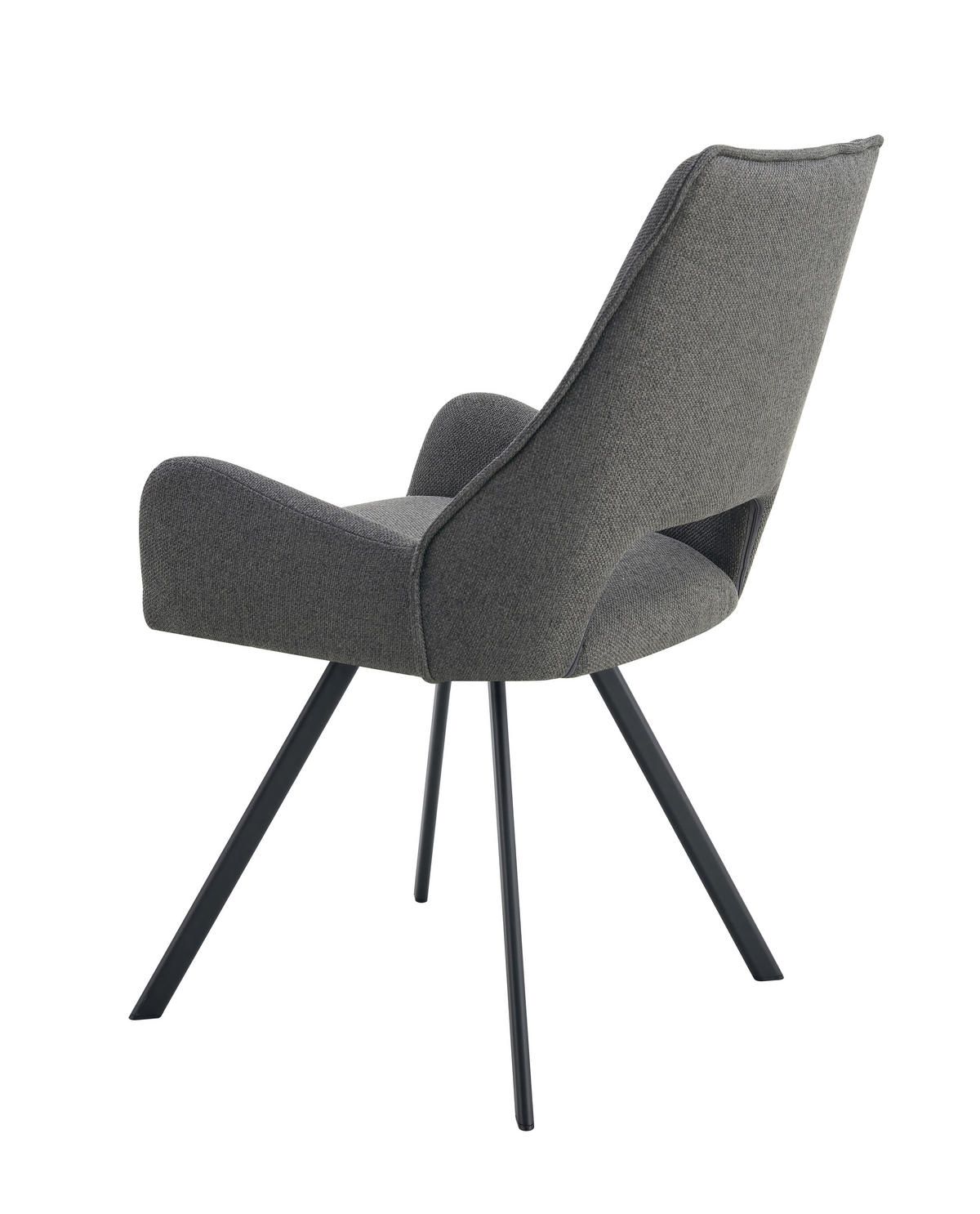 STUHL-SET 2 Stück  in Webstoff  - Anthrazit/Schwarz, MODERN, Textil/Metall (56/91/63cm) - MID.YOU