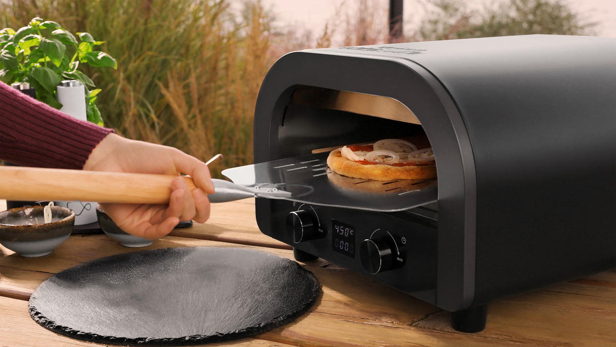 PIZZAOFEN  - Schwarz, KONVENTIONELL, Metall (45/28/42,5cm) - Trisa Electronics