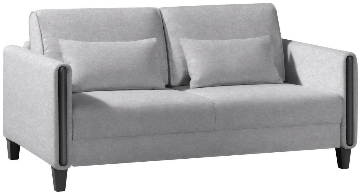 SCHLAFSOFA in Holz, Textil Schwarz, Hellgrau  - Hellgrau/Schwarz, Design, Holz/Textil (174/88/104cm) - Niels Andersson