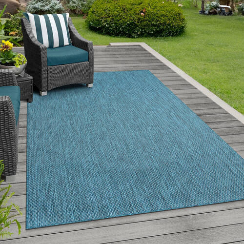 PREPROGA ZA ZUNANJO UPORABO Melissa 200/290 cm tkano modra - modra, Konvencionalno, tekstil (200/290cm)