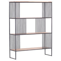 REGAL Schwarz, Akaziefarben  115/150/35 cm  - Schwarz/Akaziefarben, Trend, Holz/Metall (115/150/35cm) - Carryhome