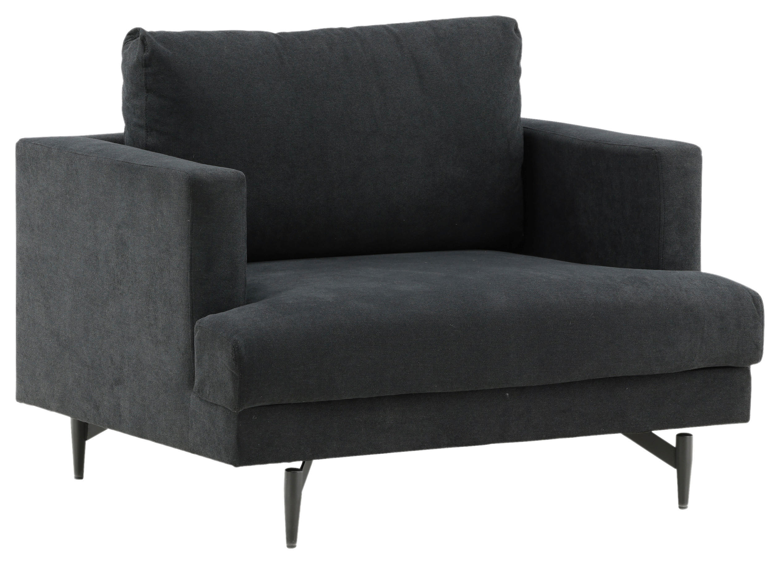 SESSEL in Schwarz  - Schwarz, Design, Textil/Metall (104/82/92cm) - Livetastic