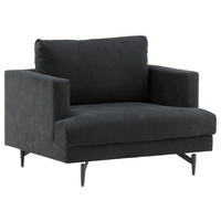 FÅTÖLJ i metall, textil svart  - svart, Design, metall/textil (104/82/92cm) - Livetastic