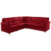 ECKSOFA in Echtleder Rot  - Eichefarben/Beige, Konventionell, Leder/Holz (262/262cm) - Beldomo Premium