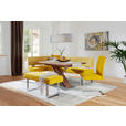 SCHWINGSTUHL in Edelstahl Chenille - Edelstahlfarben/Gelb, Design, Textil/Metall (47/97/60cm) - Moderano