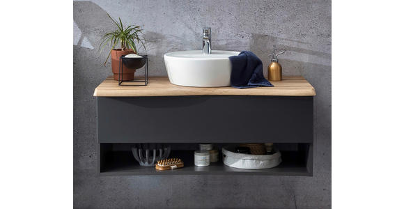 WASCHTISCHKOMBI 101 cm  - Graphitfarben/Grau, Natur, Holzwerkstoff (101cm) - Xora