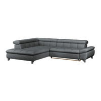ECKSOFA Graphitfarben Chenille  - Chromfarben/Graphitfarben, KONVENTIONELL, Textil/Metall (234/312cm) - Livetastic