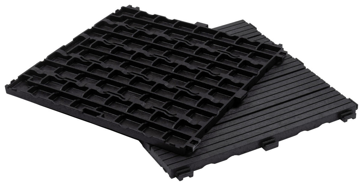 TERRASSENFLIESE 30X30CM 6-ER SET  - Graphitfarben, MODERN, Kunststoff (31,9/31,9/9,2cm)