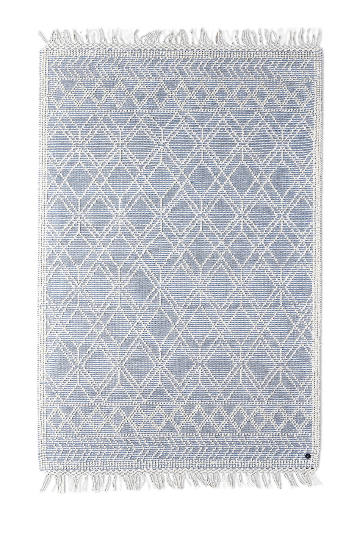 HANDWEBTEPPICH 65/135 cm Colored Macrame Four Creme, Pastellblau  - Pastellblau/Creme, KONVENTIONELL, Textil (65/135cm) - Tom Tailor