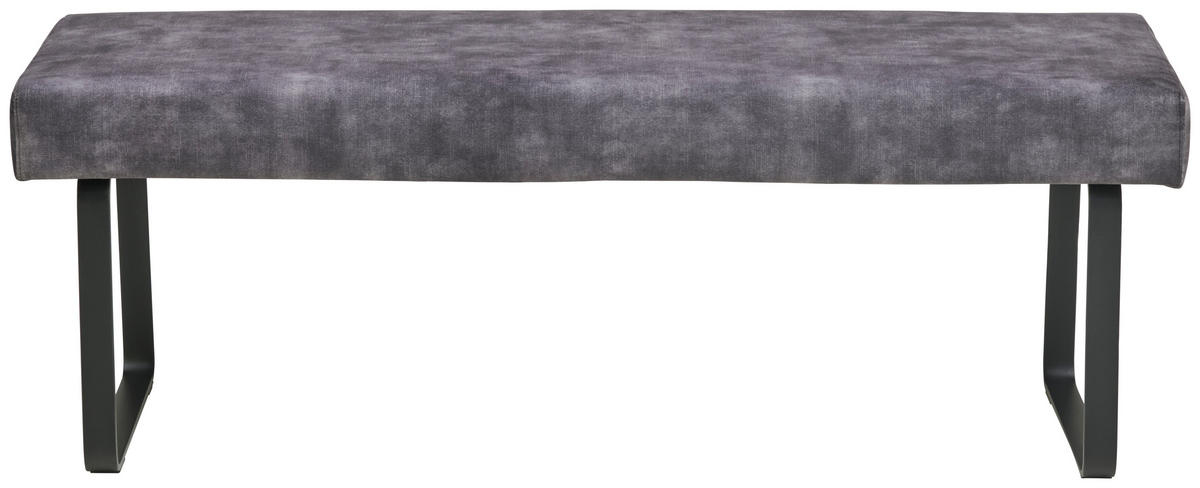 SITZBANK in Metall, Textil Dunkelgrau  - Dunkelgrau/Schwarz, LIFESTYLE, Textil/Metall (140/90/49cm) - MID.YOU