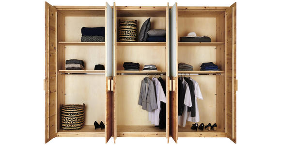 DREHTÜRENSCHRANK in Zirbelkieferfarben - Zirbelkieferfarben, Natur, Holz (298/225/61cm) - Valnatura