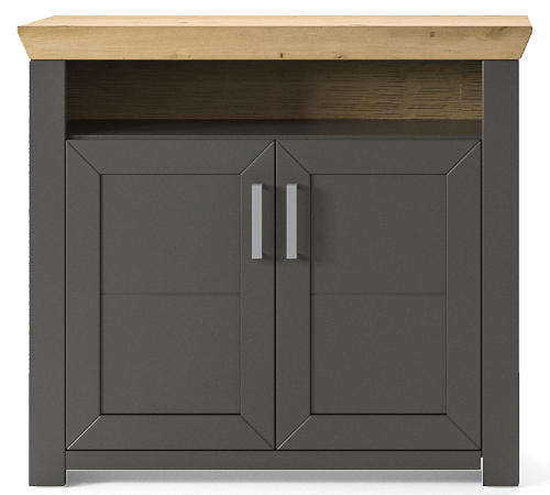 KOMMODE  in 104,5/93,4/42,2 cm  - Eichefarben/Graphitfarben, Basics, Holzwerkstoff/Metall (104,5/93,4/42,2cm) - SetOne by Musterring